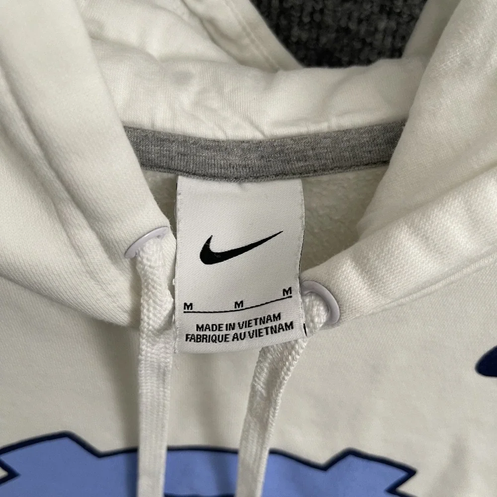 Nike North Carolina Tar Heels Hoodie Mens Sz M White Pullover